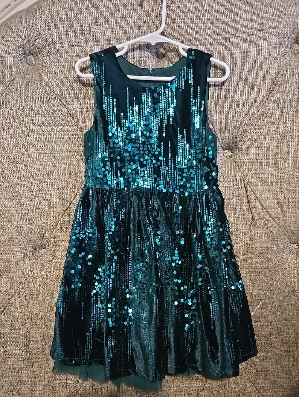 Rare Editions Girls XS Green Sequin Party Dress